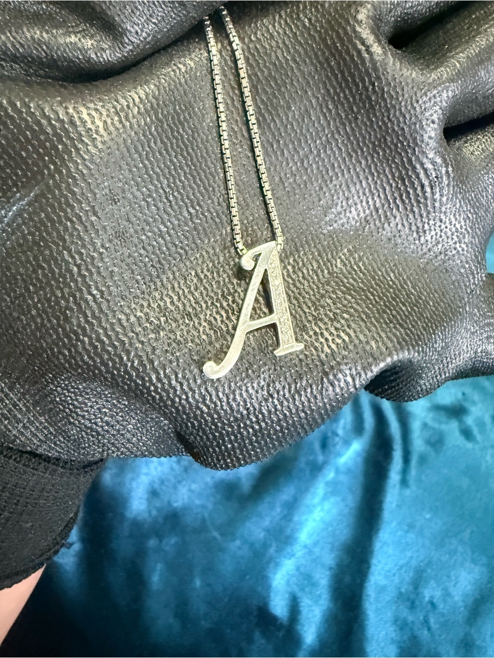 Sterling Silver 925  Letter A Pendant and chain Necklace